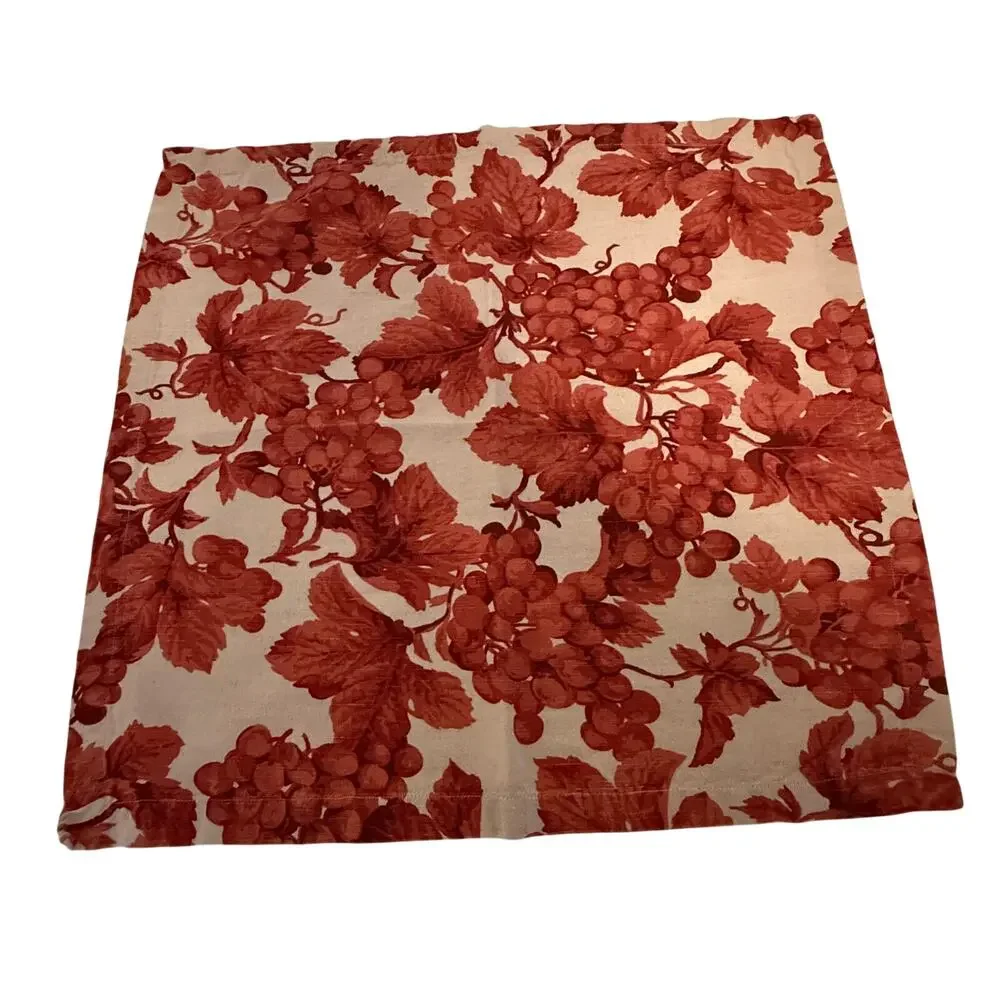 Williams Sonoma Table Napkin Rust Grapevine Set Of 6 Fall Autumn Feast Linen 20